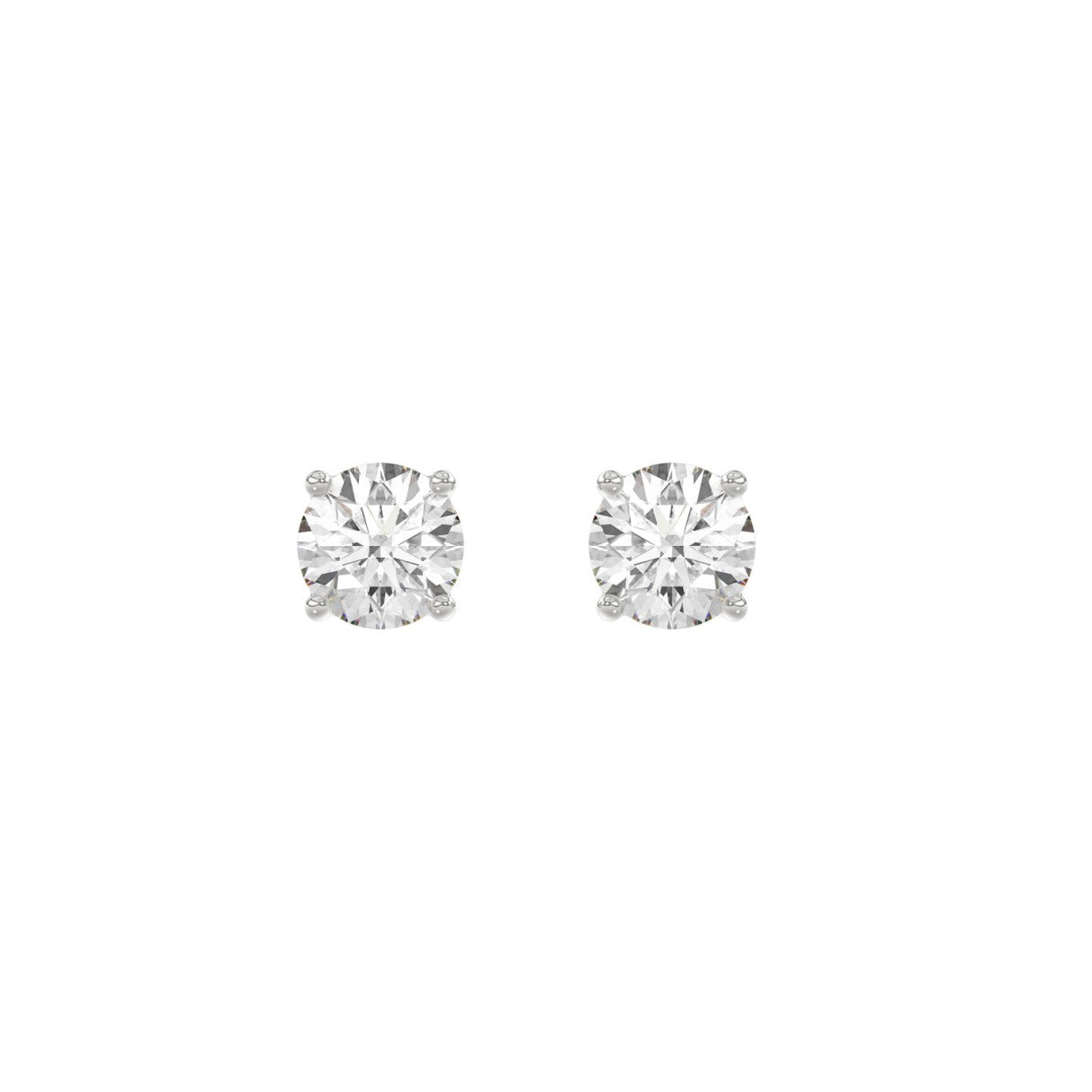 1.5ct- 4-Prong Round Studs Earring - 14K Gold - Lab