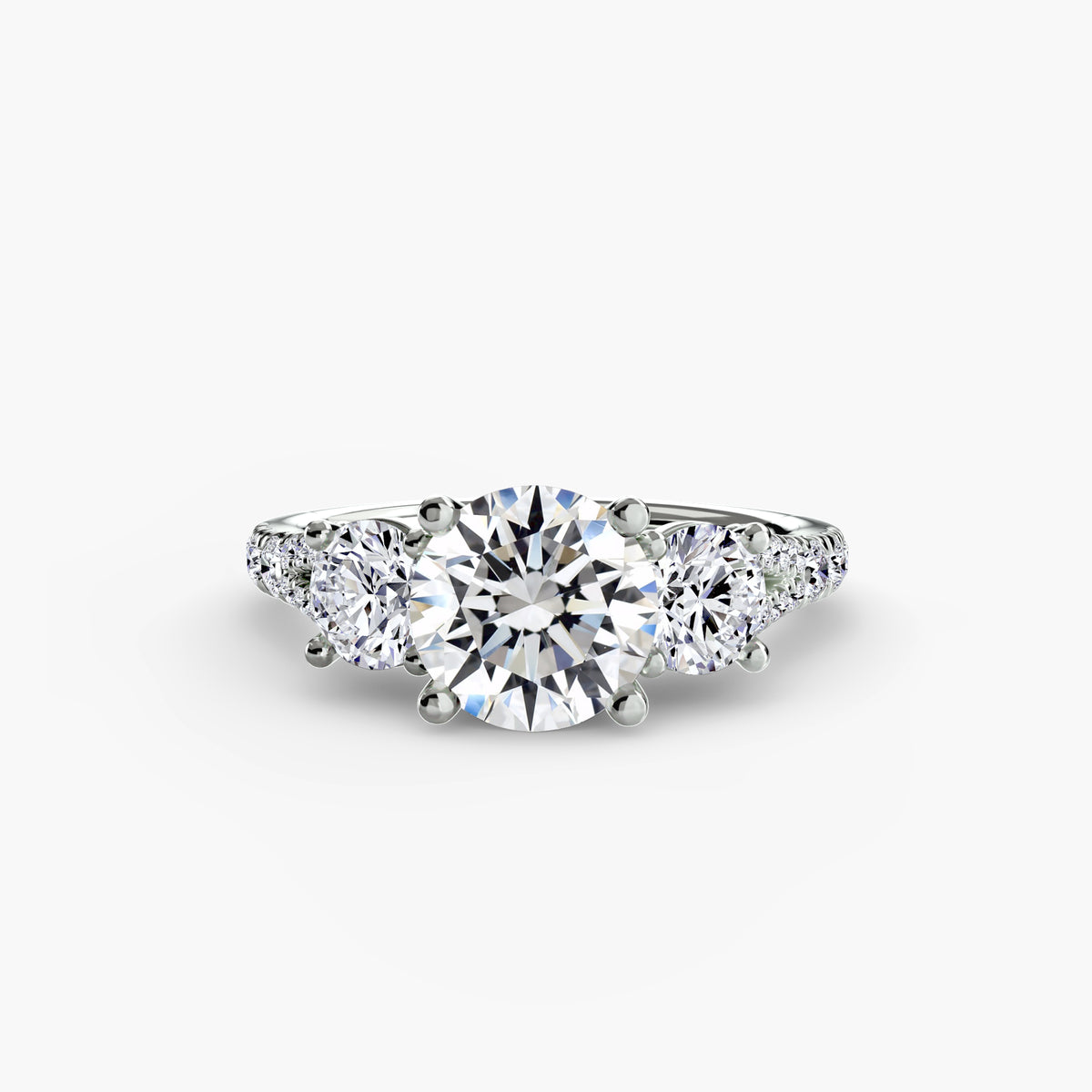The Daphne Three-Stone Pavé Ring