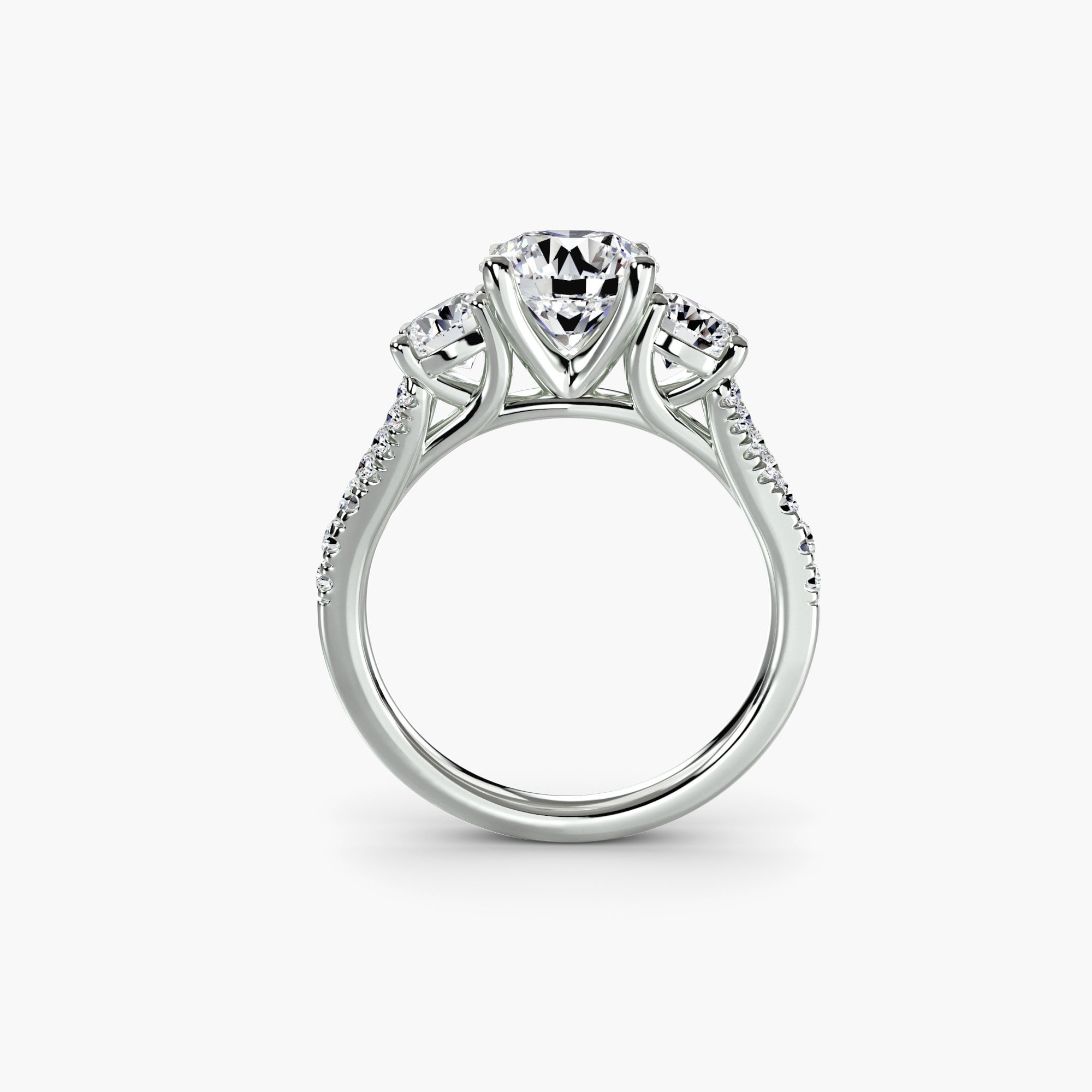 The Daphne Three-Stone Pavé Ring