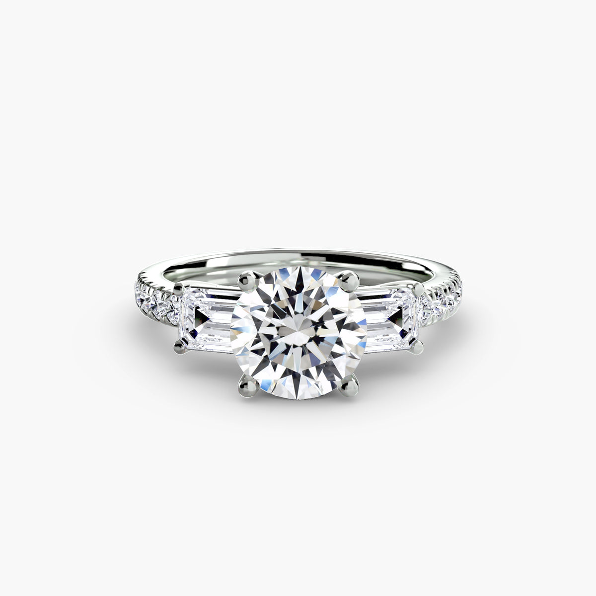 The Florence Three-Stone Pavé Ring