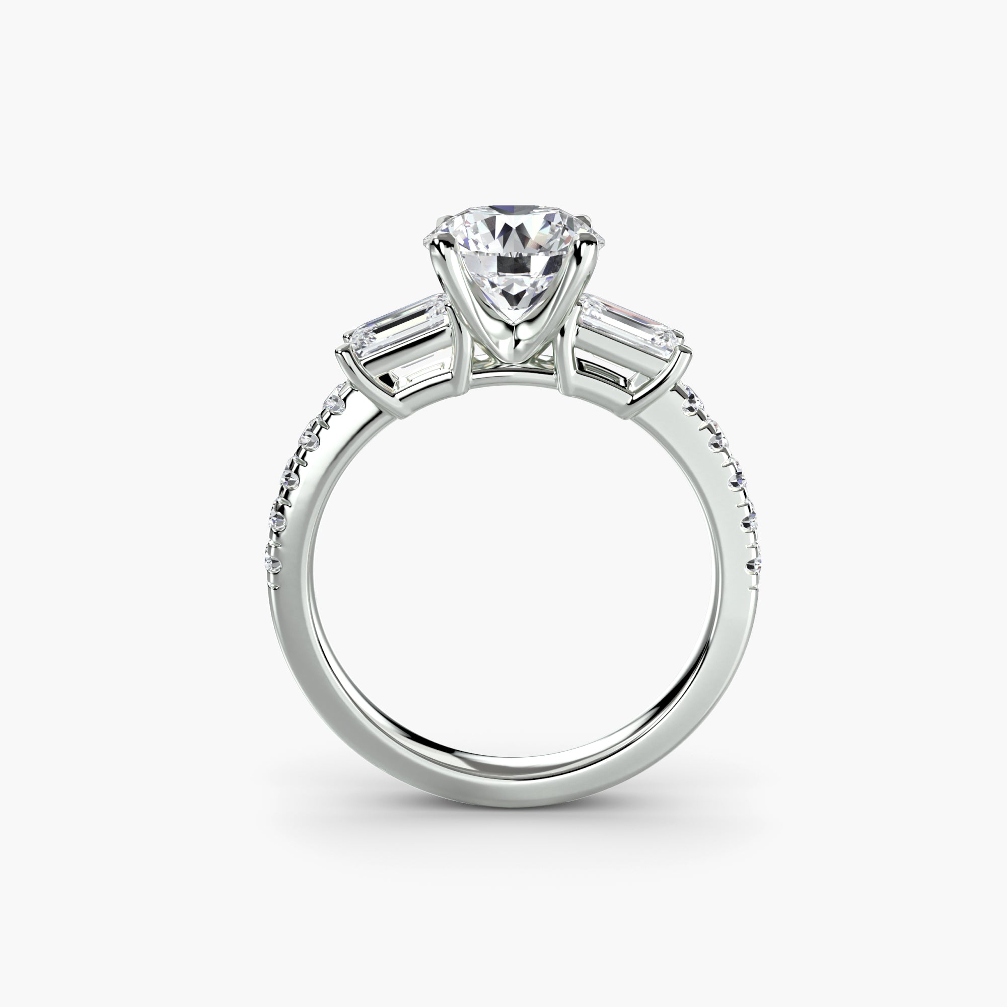 The Florence Three-Stone Pavé Ring