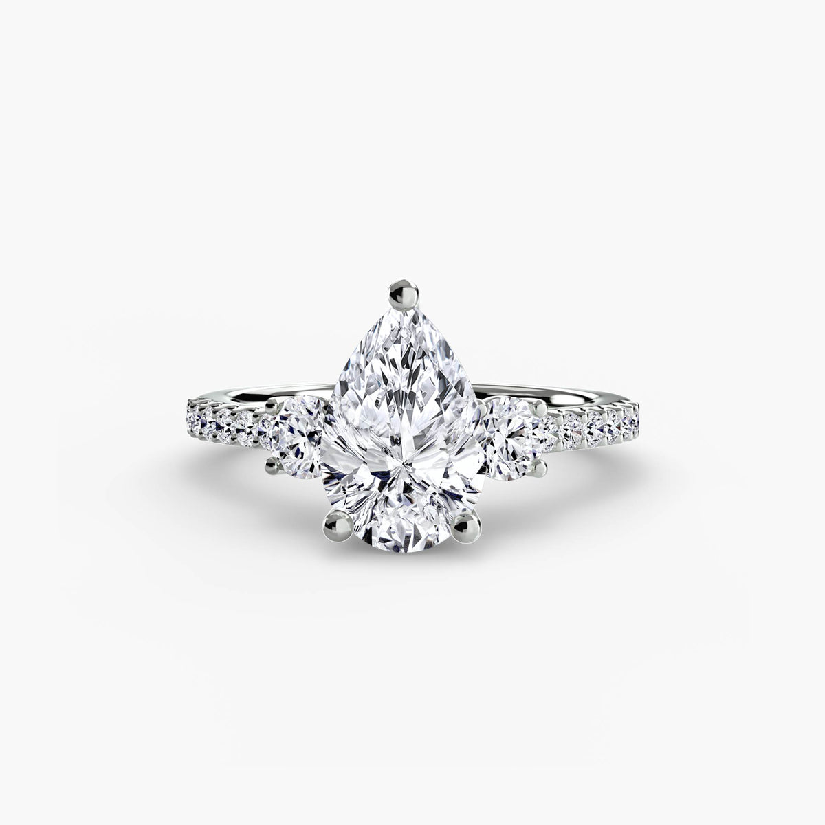 The Beatrice Three-Stone Pavé Ring