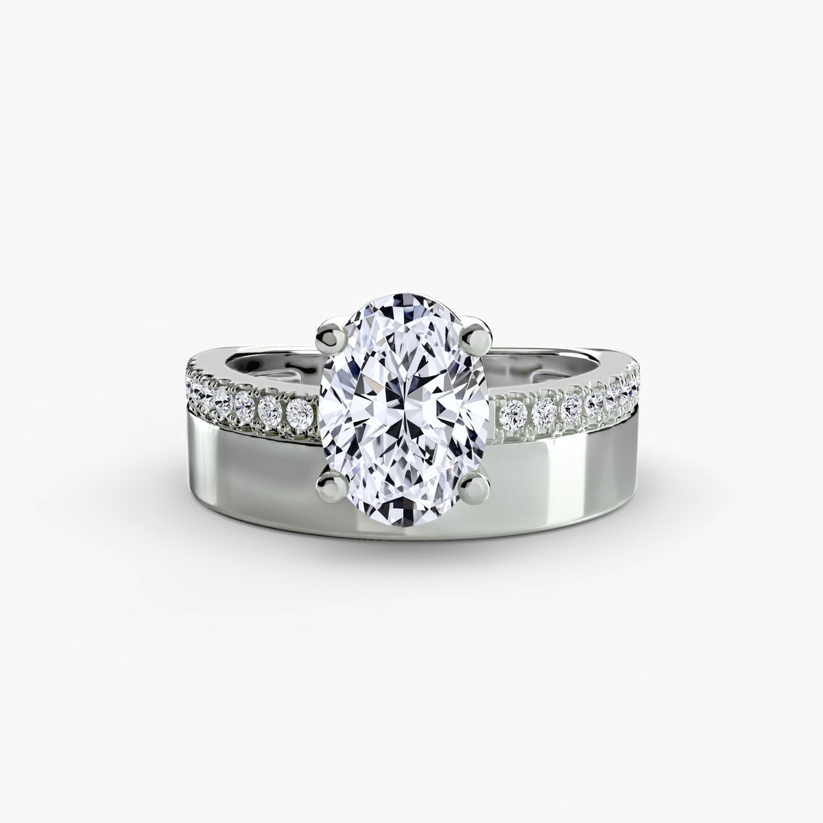 The Natalia Wide Band Pavé Ring