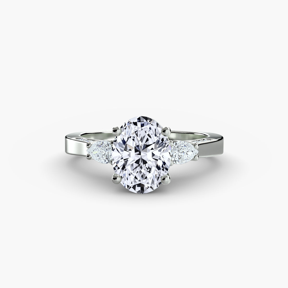 The Estelle Three-Stone Pavé Ring