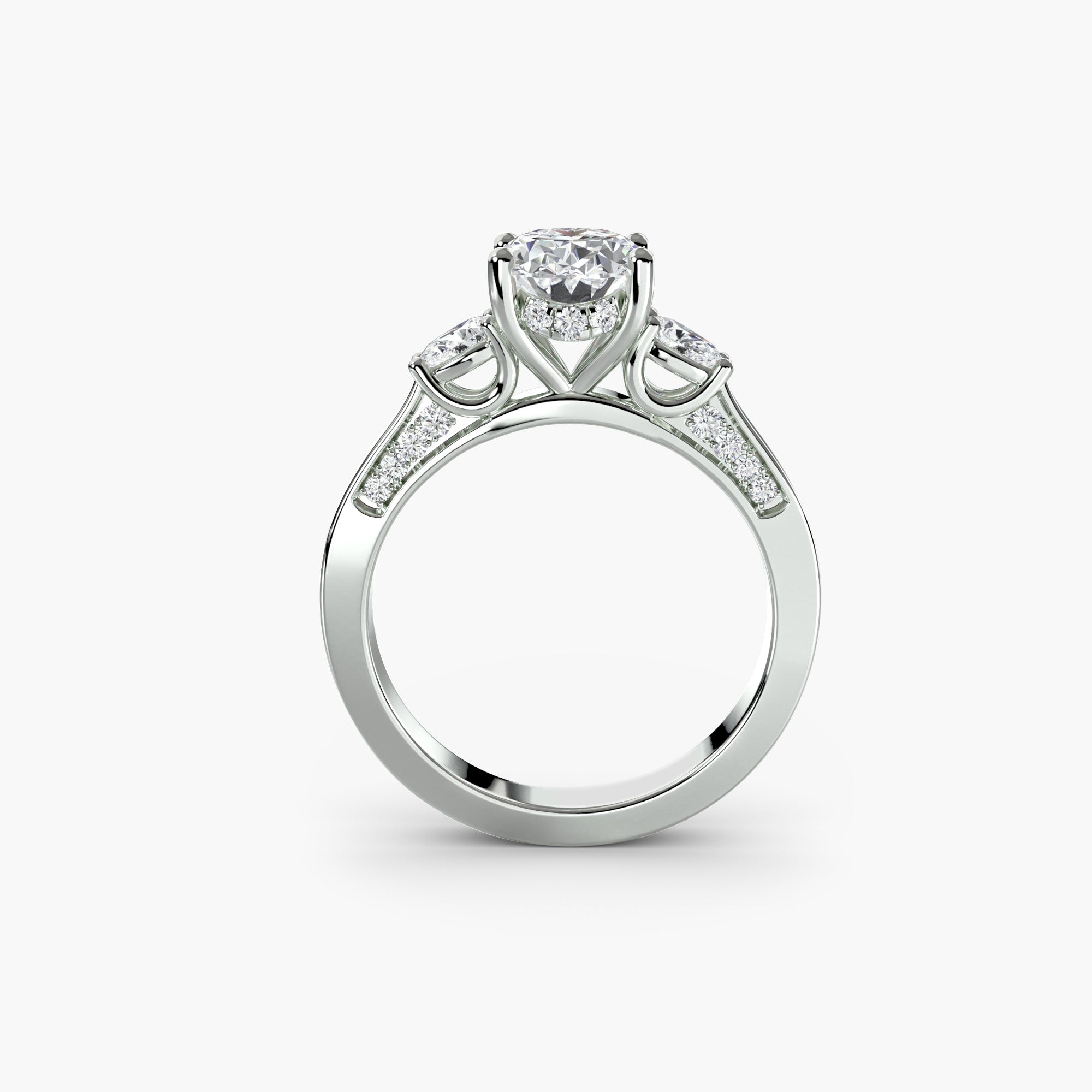 The Estelle Three-Stone Pavé Ring