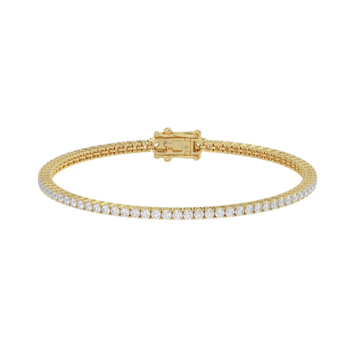 2.57 - 3.64CTs Basket 4 Prong Tennis Bracelet - 10K/14K White/Yellow Gold - Lab