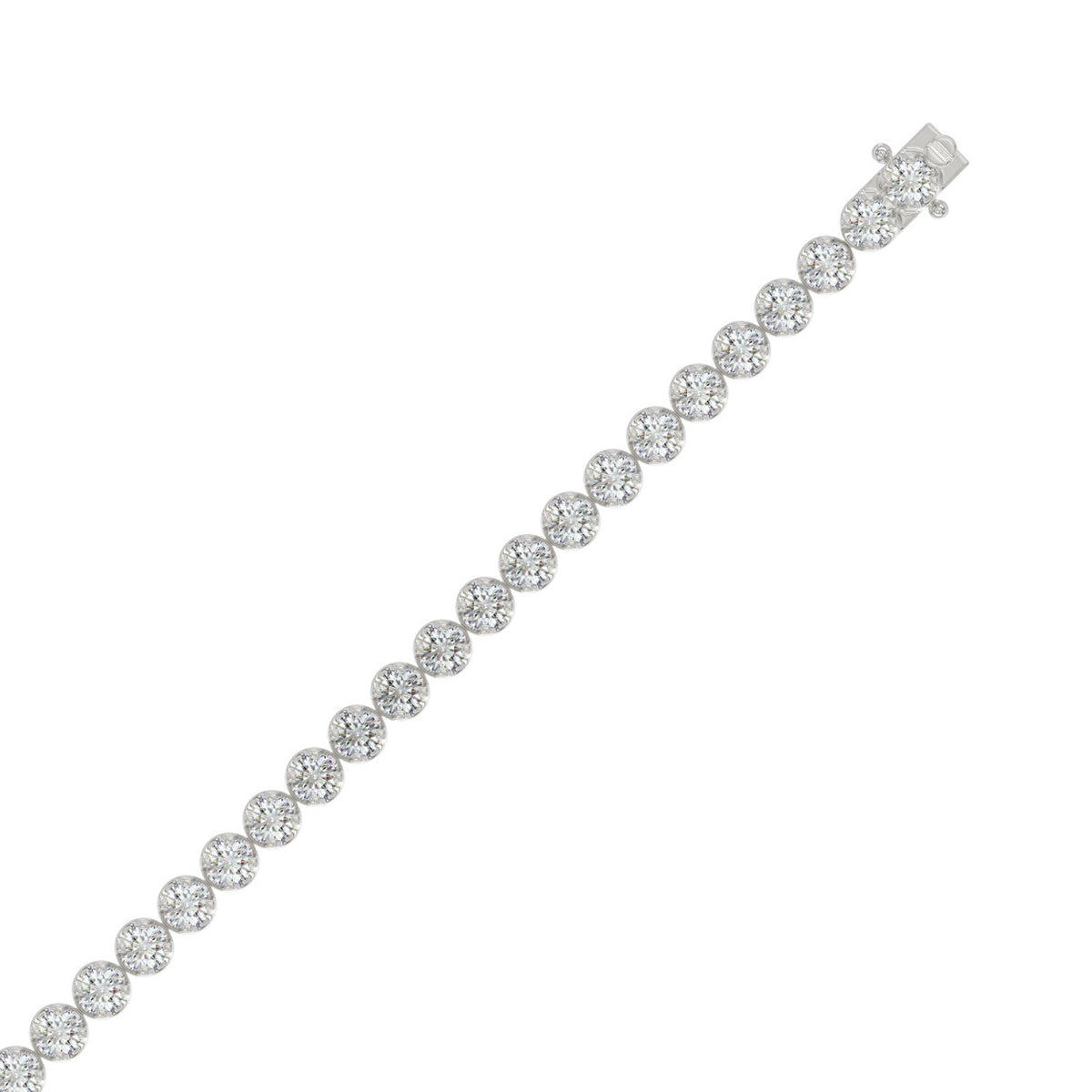 2.57 - 3.64CTs Micro Fusion Pront Set Tennis Bracelet - 10K/14K White/Yellow Gold - Natural